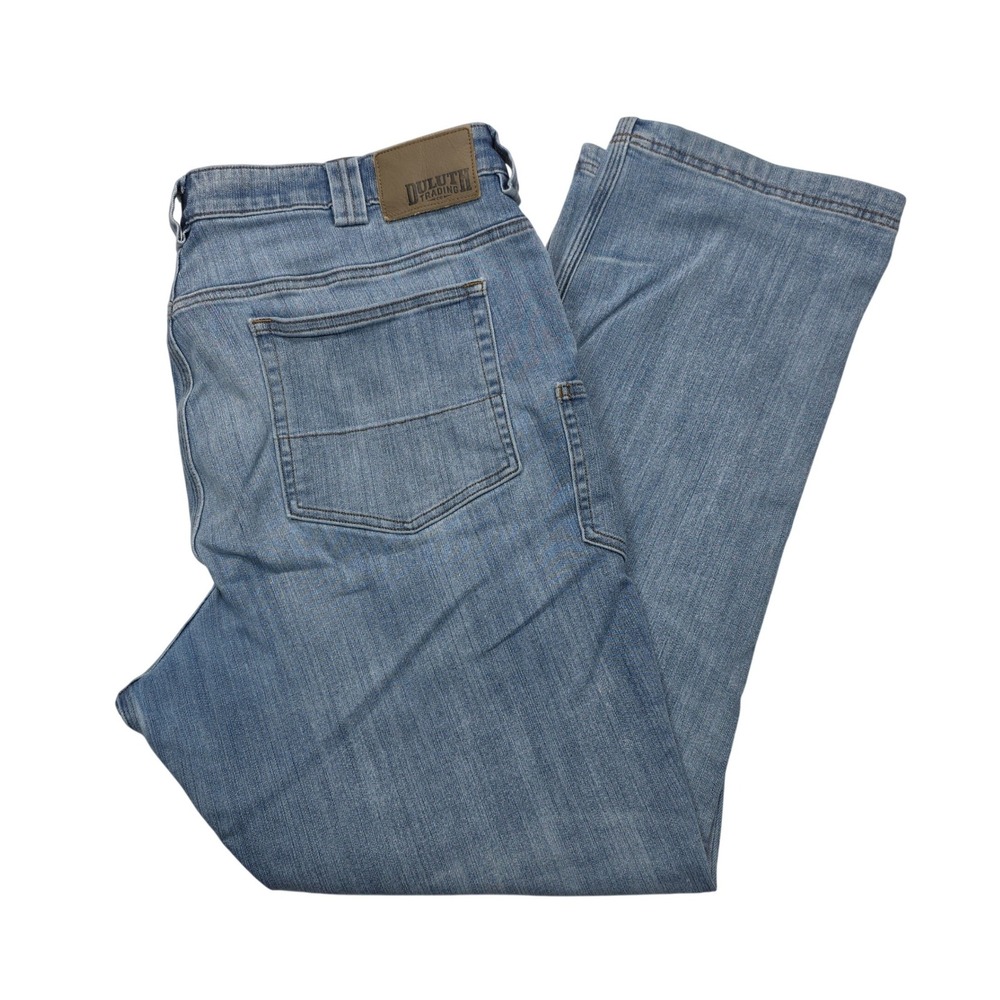 Duluth Trading Co Ballroom Double Flex Jeans Relaxed Fit Light Wash 40x32 Mens